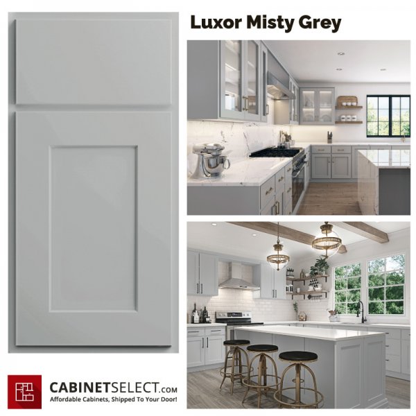 10x10 Luxor Misty Grey Kitchen Cabinets CabinetSelect