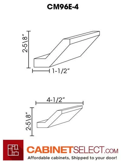 AW-CM96E-4: Ice White Shaker Crown Molding