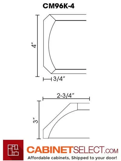 AW-CM96K-4: Ice White Shaker Crown Molding