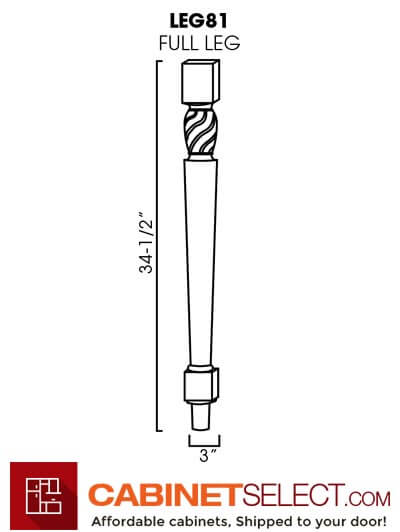 AW-LEG81: Ice White Shaker Decor Leg
