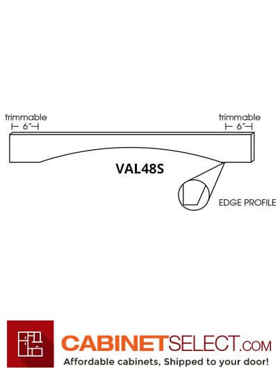 VAL48S: Valance: Ice White Shaker RTA Kitchen Cabinet