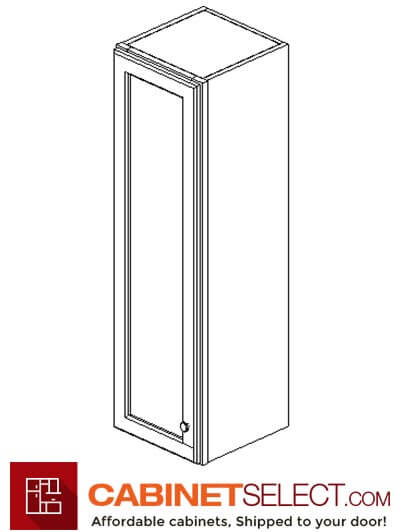 AW-W1242: Ice White Shaker 12" Single Door Wall Cabinet