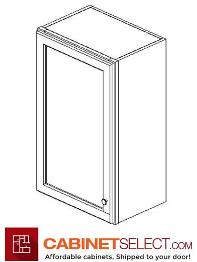 AW-W1830: Ice White Shaker 18″ Single Door Wall Cabinet