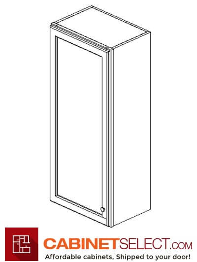 AW-W1842: Ice White Shaker 18″ Single Door Wall Cabinet