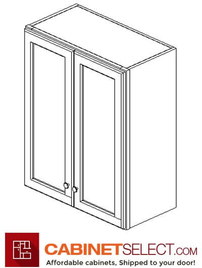 AW-W2436B: Ice White Shaker 24" Double Door Wall Cabinet