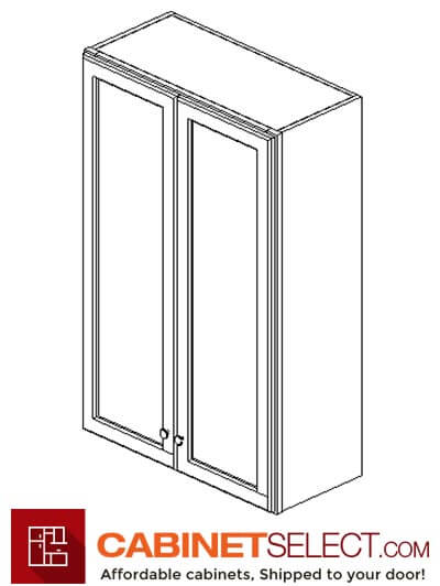 AW-W2742B: Ice White Shaker 27" Double Door Wall Cabinet