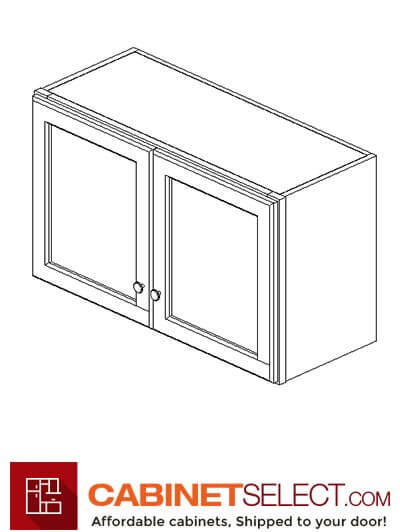 PR-W3018B: Petit Brown Shaker 30″ Double Door Bridge Wall Cabinet