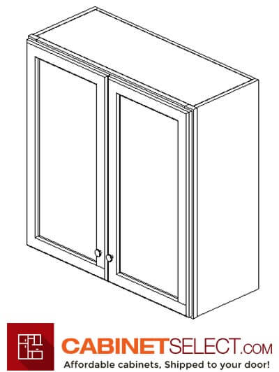 AW-W3030B: Ice White Shaker 30" Double Door Wall Cabinet