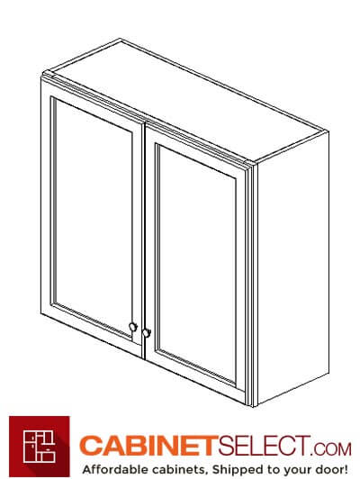AW-W3330B: Ice White Shaker 33" Double Door Wall Cabinet