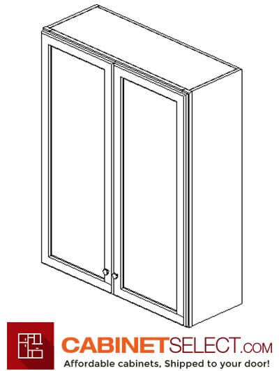 PW-W3342B: Petit White Shaker 33″ Double Door Wall Cabinet