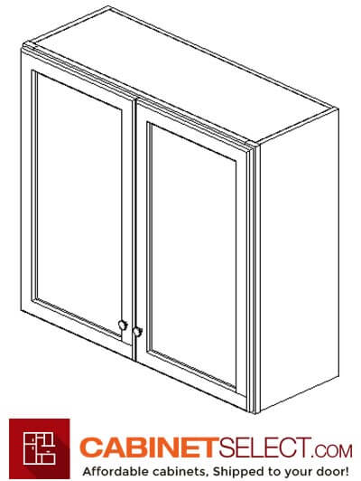 AW-W3336B: Ice White Shaker 33" Double Door Wall Cabinet