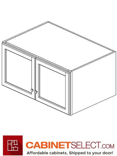 AR-W361524B: Woodland Brown Shaker 36″ Refrigerator Wall Cabinet 24″ deep