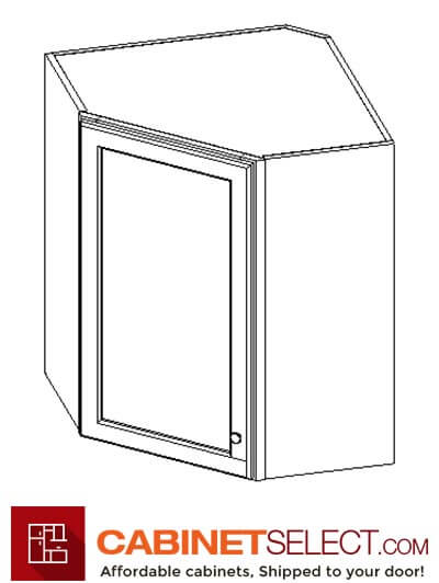 AW-WDC274215: Ice White Shaker 27" Diagonal Corner Wall Cabinet