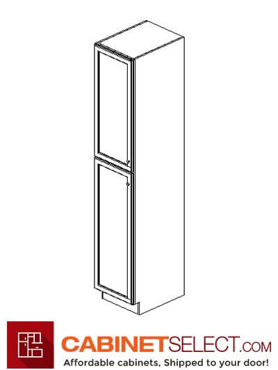 AW-WP1884: Ice White Shaker 18" 1 Door Pantry Cabinet