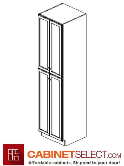PR-WP2496B: Petit Brown Shaker 24″ 4 Door Pantry Cabinet