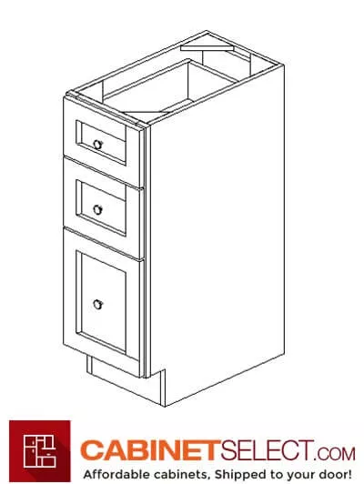 AG-SVB1821-34-1/2”: Greystone Shaker 15" Three DrAGer Base vanity