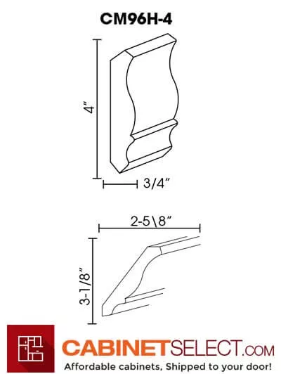 AP-CM96H-4: Pepper Shaker Crown Molding
