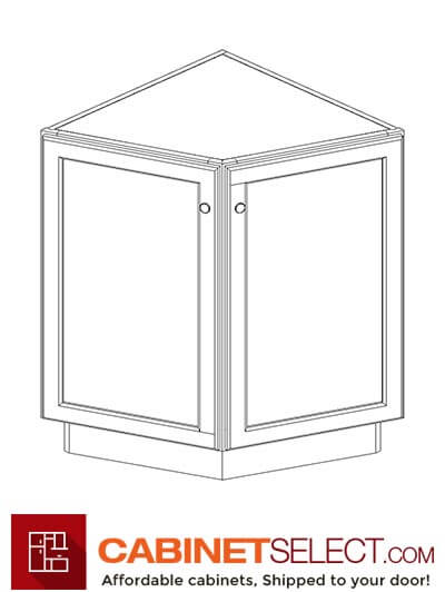 GW-AB24 (Base): Gramercy White 24" Angle Base End Cabinet