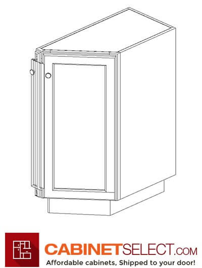 GW-BTC12R: Gramercy White 12" Angle Base End Cabinet