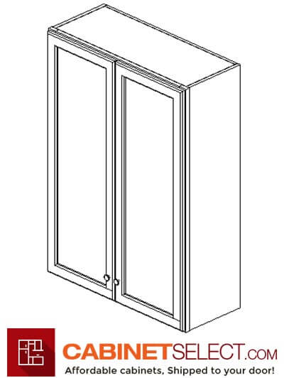 GW-W3042B: Gramercy White 30" Double Door Wall Cabinet