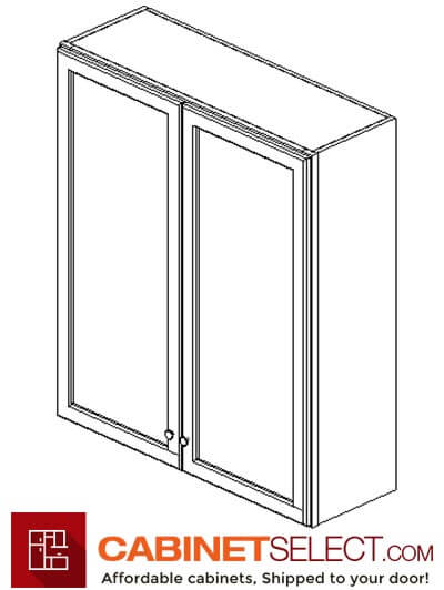 GW-W3642B: Gramercy White 36" Double Door Wall Cabinet