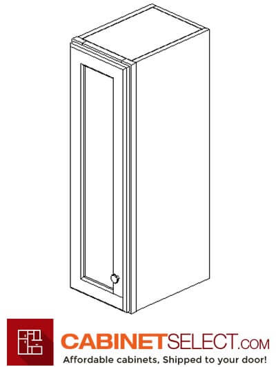 GW-W1236: Gramercy White 12" Single Door Wall Cabinet