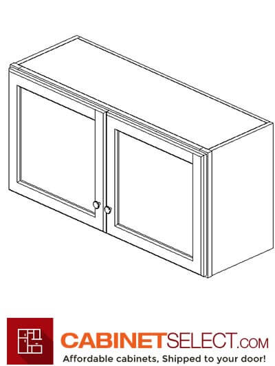 KE-W3615B: Espresso 36" Double Door Bridge Wall Cabinet