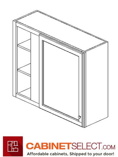 AP-WBLC30/33-3042: Pepper Shaker 30″ 1 Door Blind Corner Wall Cabinet