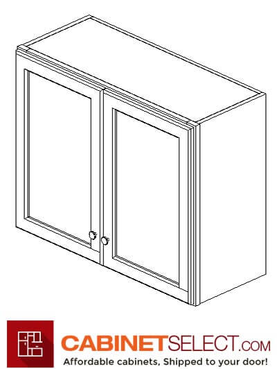 PC-W3024B: Pacifica 30" Double Door Bridge Wall Cabinet