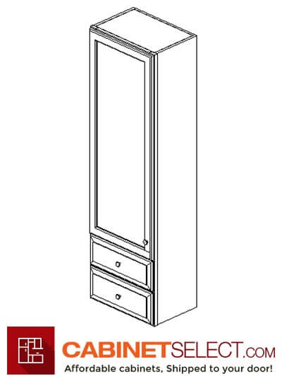 TW-W2D1860: Uptown White 18" 2 Drawer Wall Cabinet