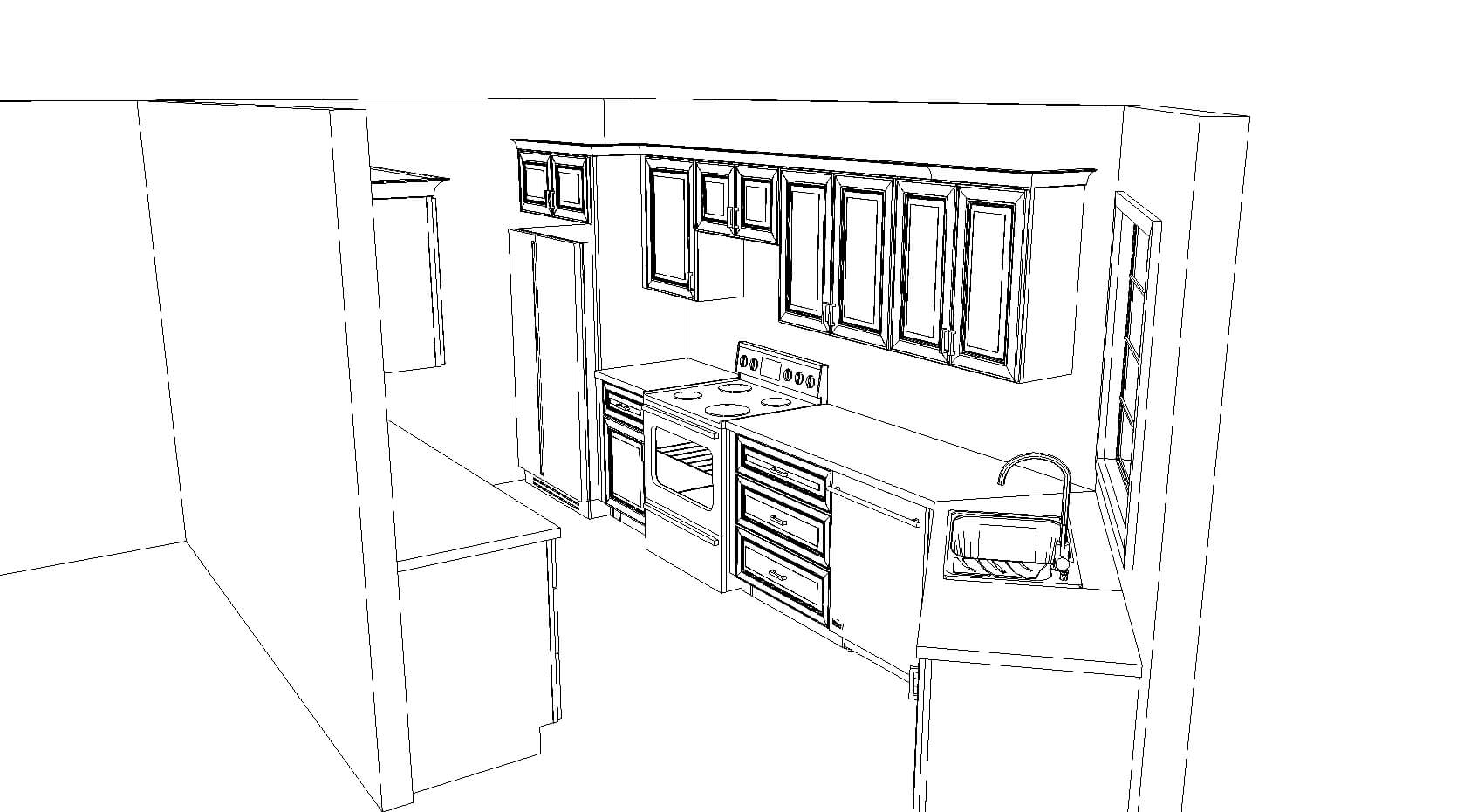 Galley Shape Perspective | Cabinet Select