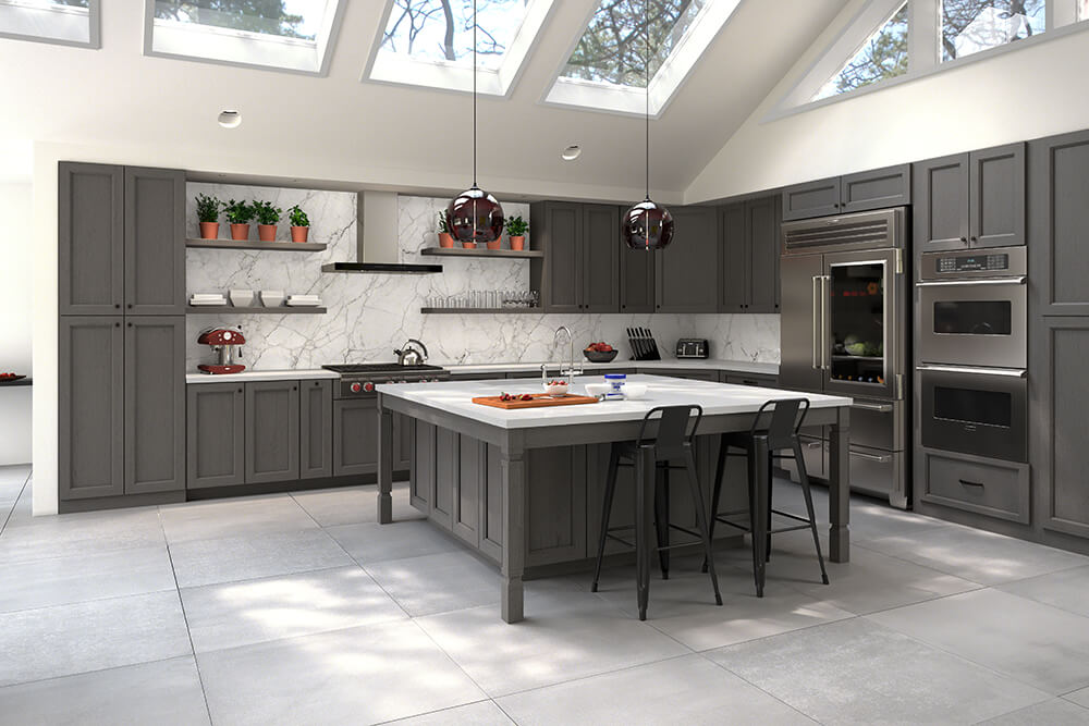 Midtown Grey modern Kitchen Cabinets | Grey Kitchen Cabinets