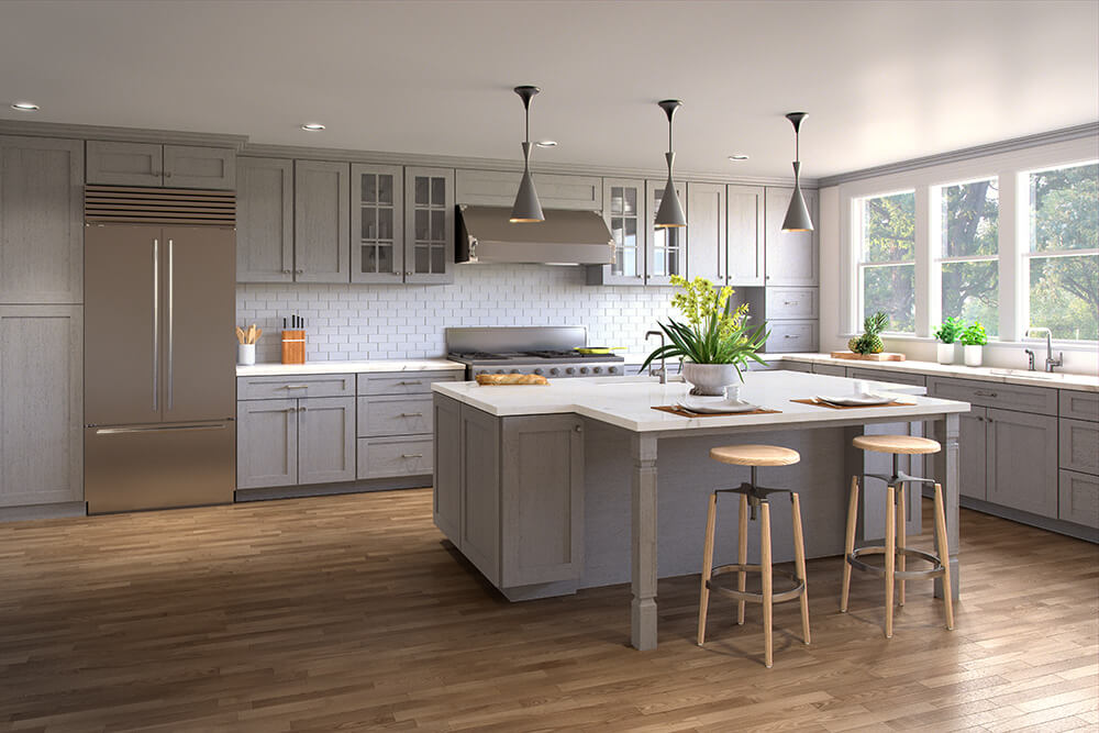 grey kitchen cabinets | Grey shaker cabinets