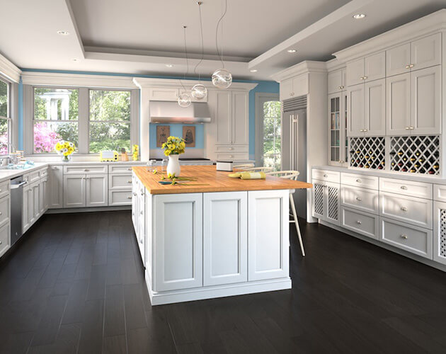 Uptown White Kitchen Cabinets | Low Cost Kitchen Cabinets