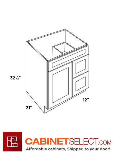 1 Door 2 Drawer Vanity Sink Base Cabinets V2421d