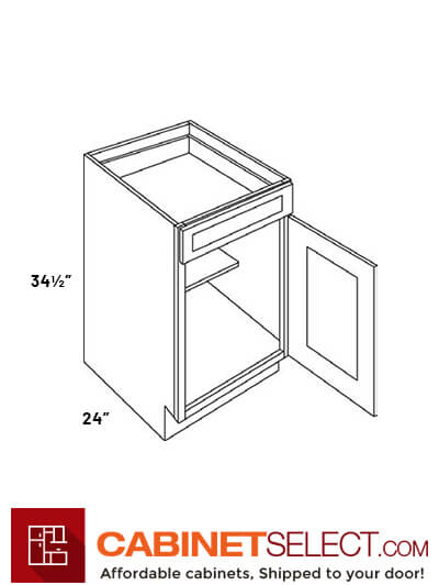 L10-B12: Luxor White 12″ Single Door Base Cabinet