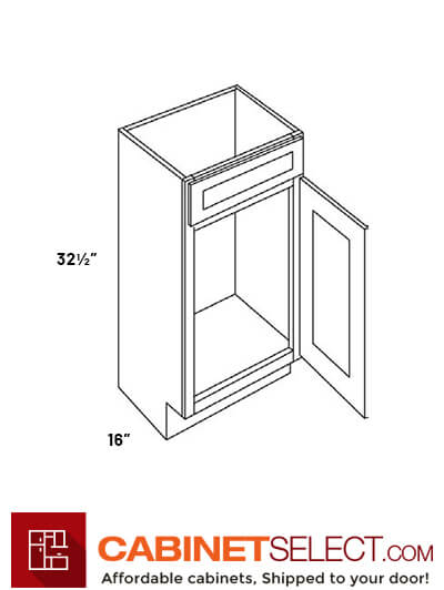 L10-V1816-32.5: Luxor White 18″ Single Door Vanity Sink Base Cabinet