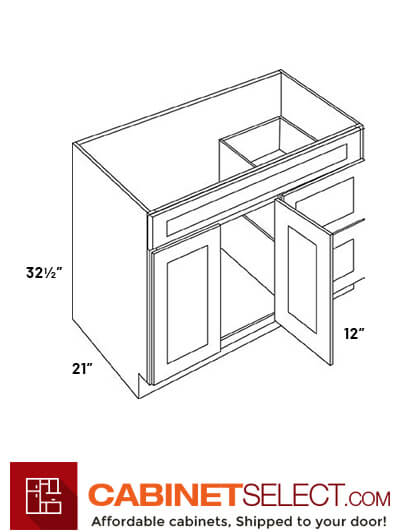 L11-V3621D-32.5: Luxor Espresso 36″ Double Door and Two Drawer Vanity Sink Base (right drawer)