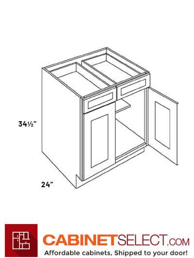 L10-B33: Luxor White 33″ Double Door Base Cabinet
