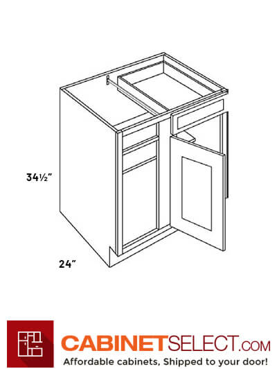 L10-BLB42/45: Luxor White 42″ Blind Corner Base Cabinet