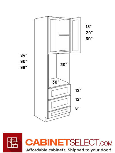 L03-OV3390: Luxor Misty Grey 33″ Double Door Oven Cabinet