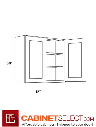 L03-W2430: Luxor Misty Grey 24″ Double Door Wall Cabinet