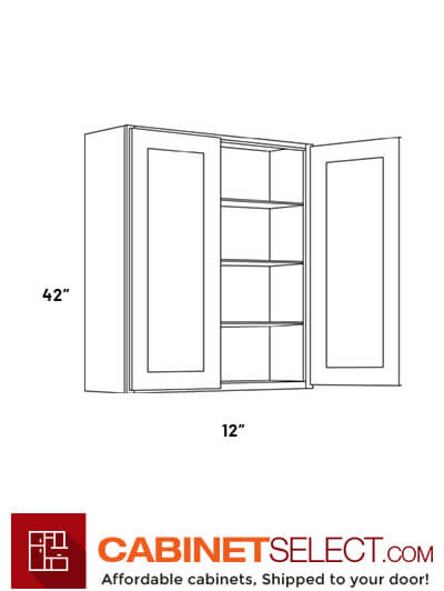 L10-W4242: Luxor White 42″ Double Door Wall Cabinet