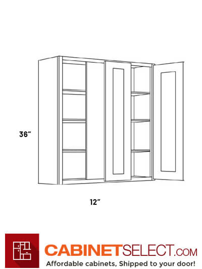 L10-BLW27/3036: Luxor White 27″ Blind Corner Cabinet