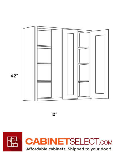 L10-BLW36/3942: Luxor White 36″ Blind Corner Wall Cabinet
