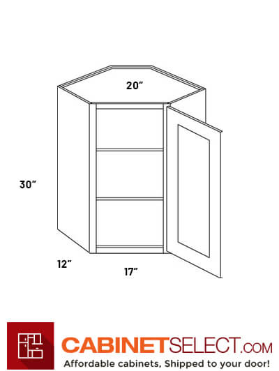 L10-CW2430: Luxor White 24″ Diagonal Corner Wall Cabinet