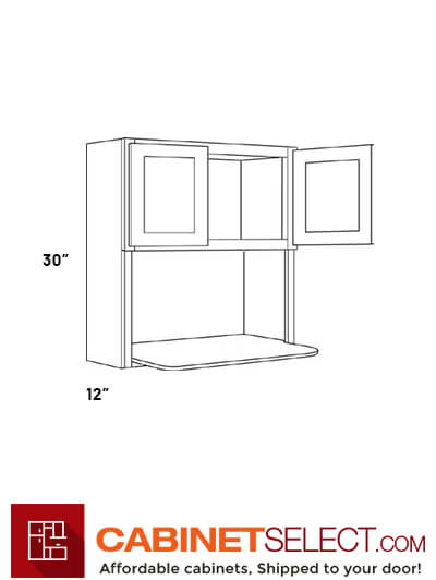L03-MW3030: Luxor Misty Grey 30″ Microwave Wall Cabinet
