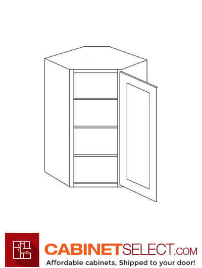 L10-CW2442: Luxor White 24″ Single Door Diagonal Wall Cabinet
