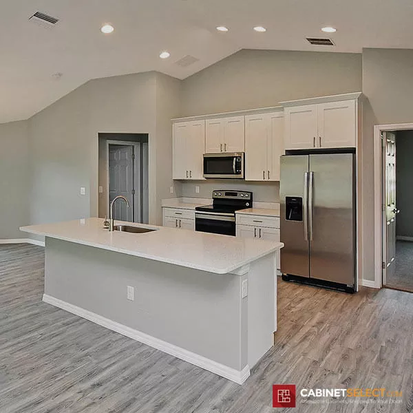 Ice White Shaker Kitchen Cabinets | CabinetSelect.com