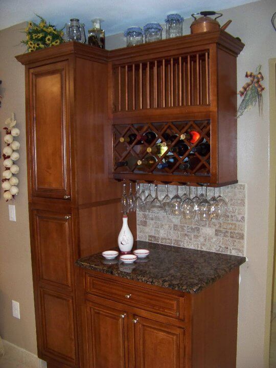 Wine Bar In Tall Rta Kitchen Cabinet
